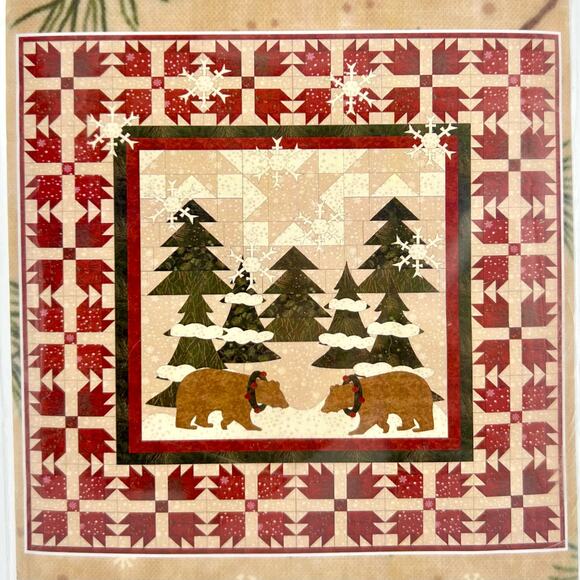 Coach House Designs Christmas Bears Quilt Pattern 42x42” Quilted Wall Hanging - Picture 1 of 4